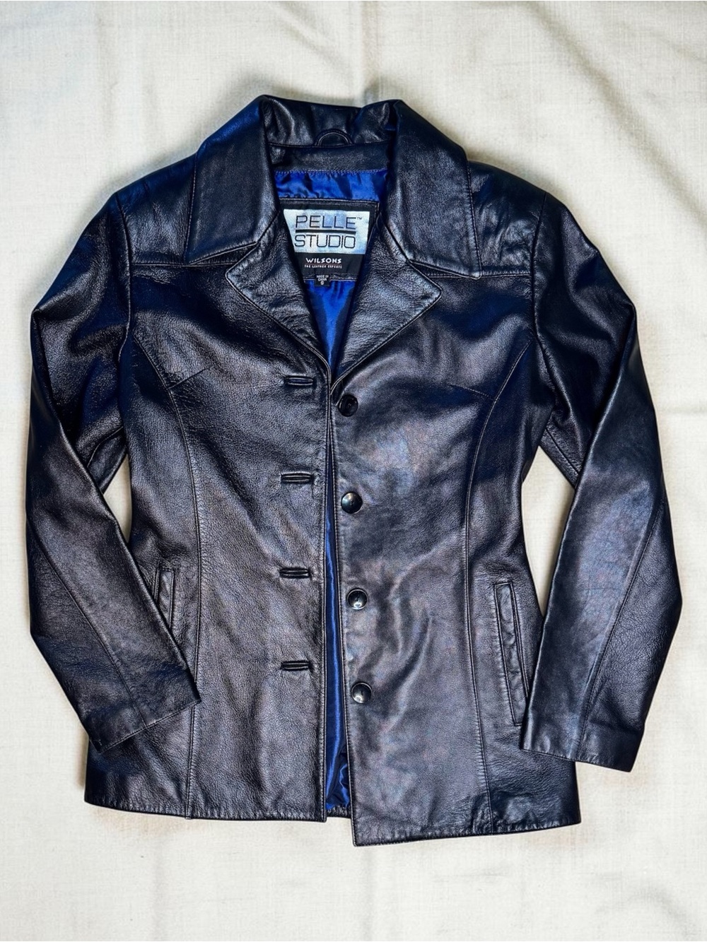 Pelle Studio Black Leather Button-Front Jacket